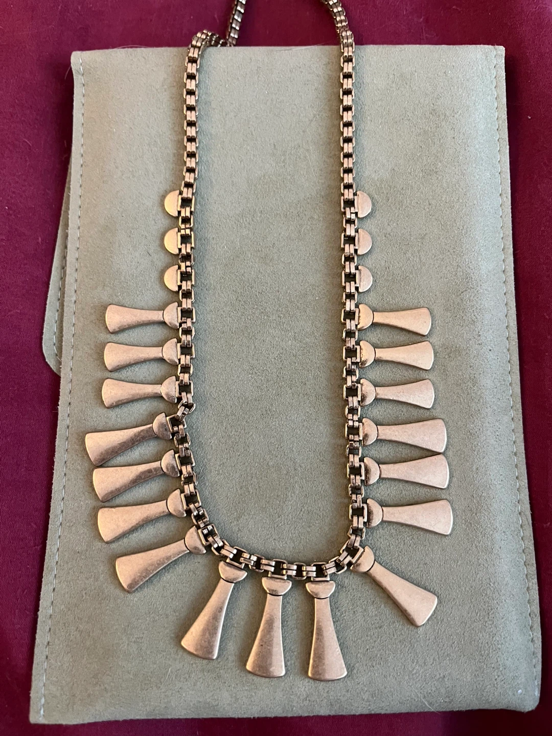 Matt Gold tone pendant necklace