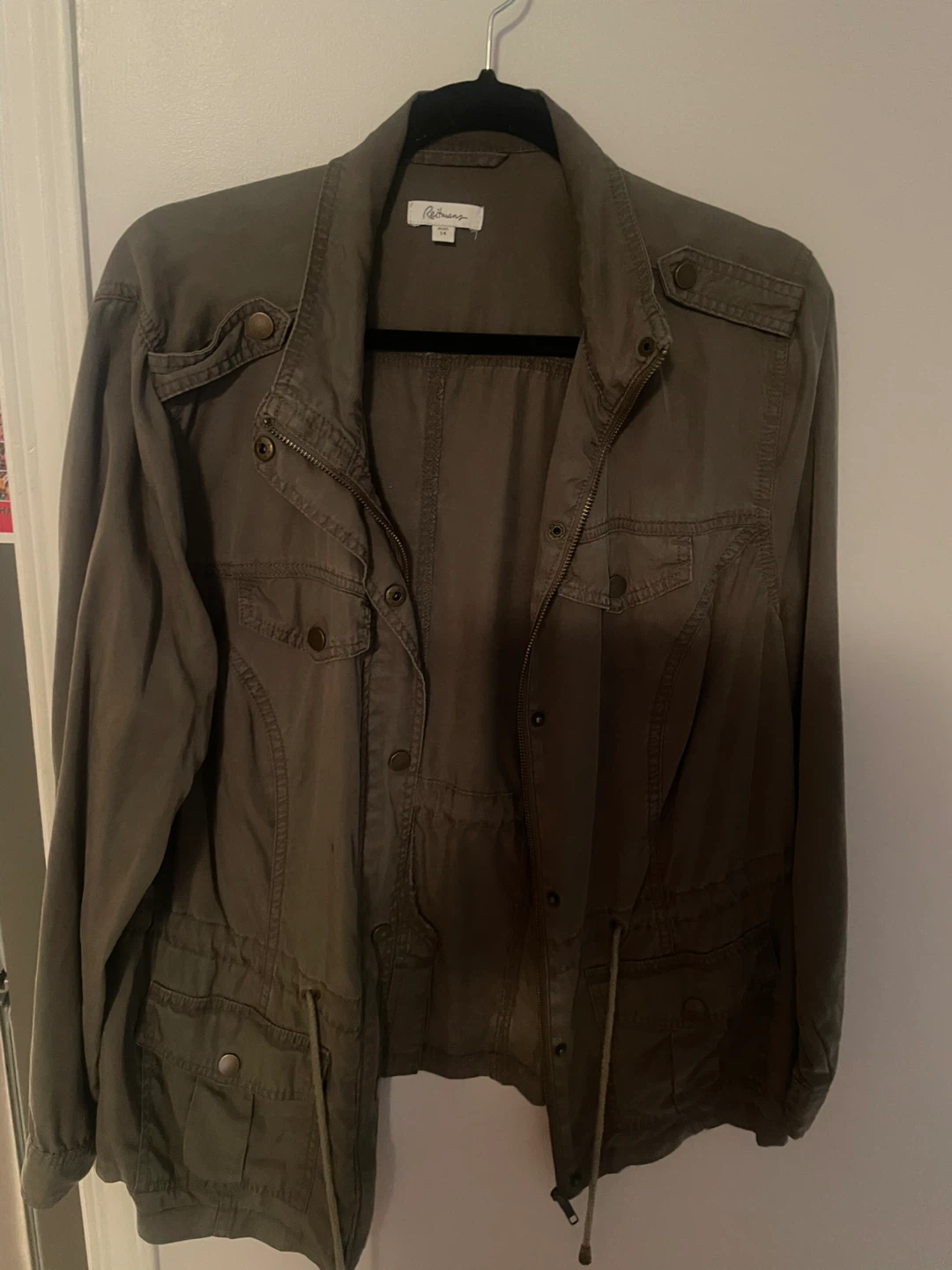 Reitmans Olive Green Utility Jacket - Plus Size 14 - photo 3
