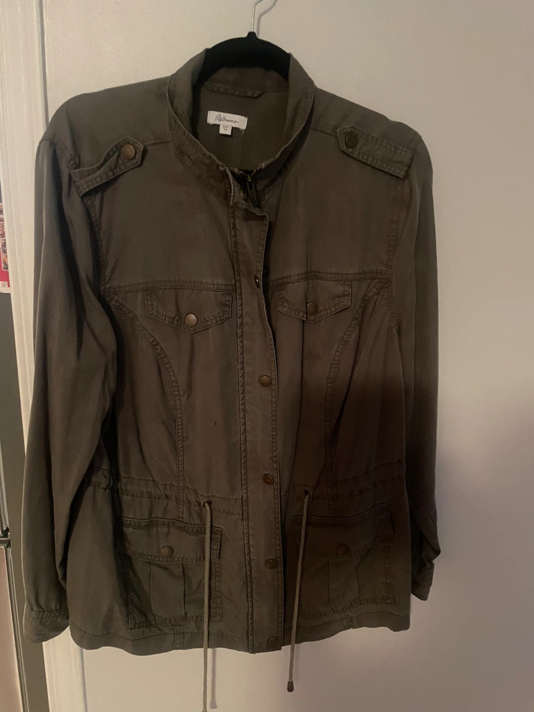 Reitmans Olive Green Utility Jacket - Plus Size 14
