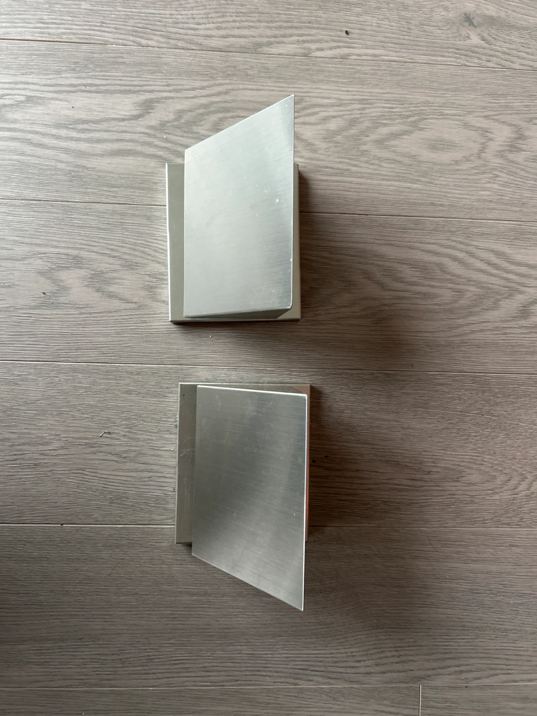 Set of 2 Brushed Silver Wall Sconces - photo 2