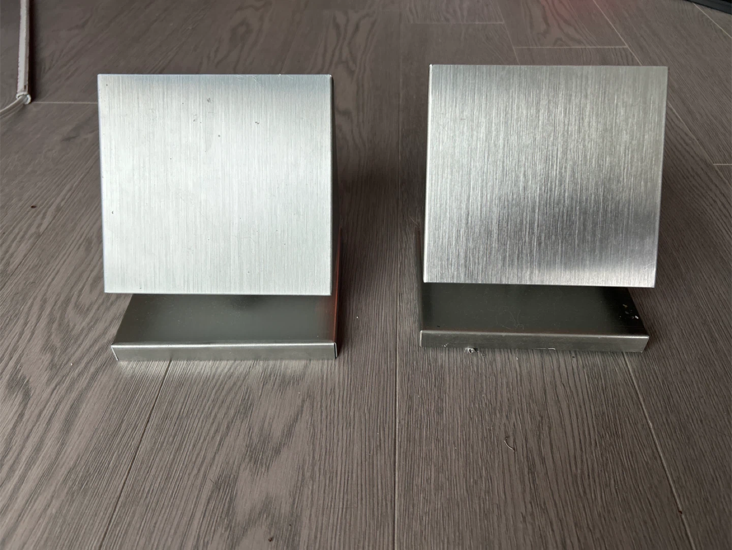Set of 2 Brushed Silver Wall Sconces