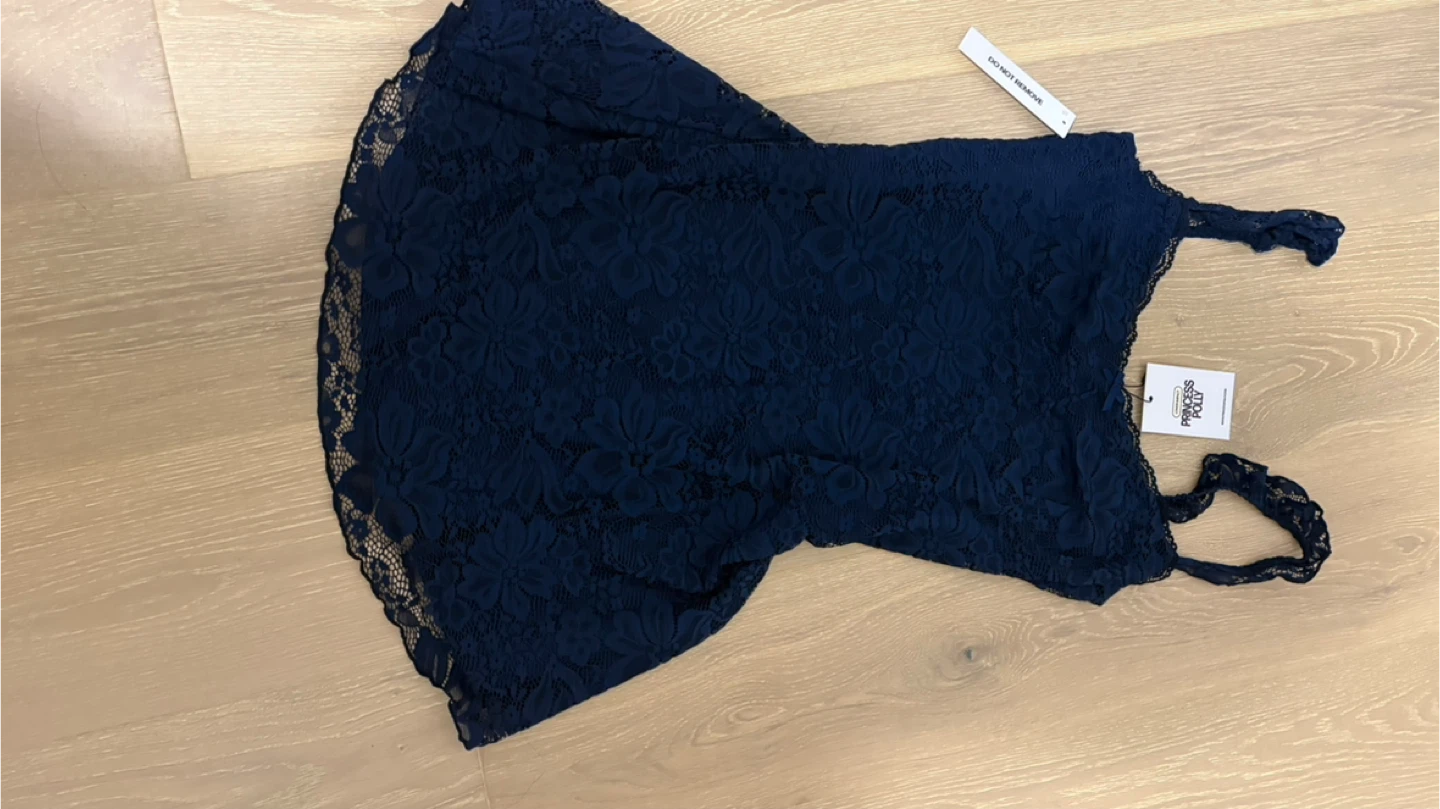 Navy Blue Lace Mini Dress - photo 2