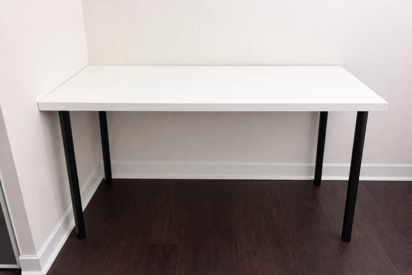 White desk with black legs - IKEA