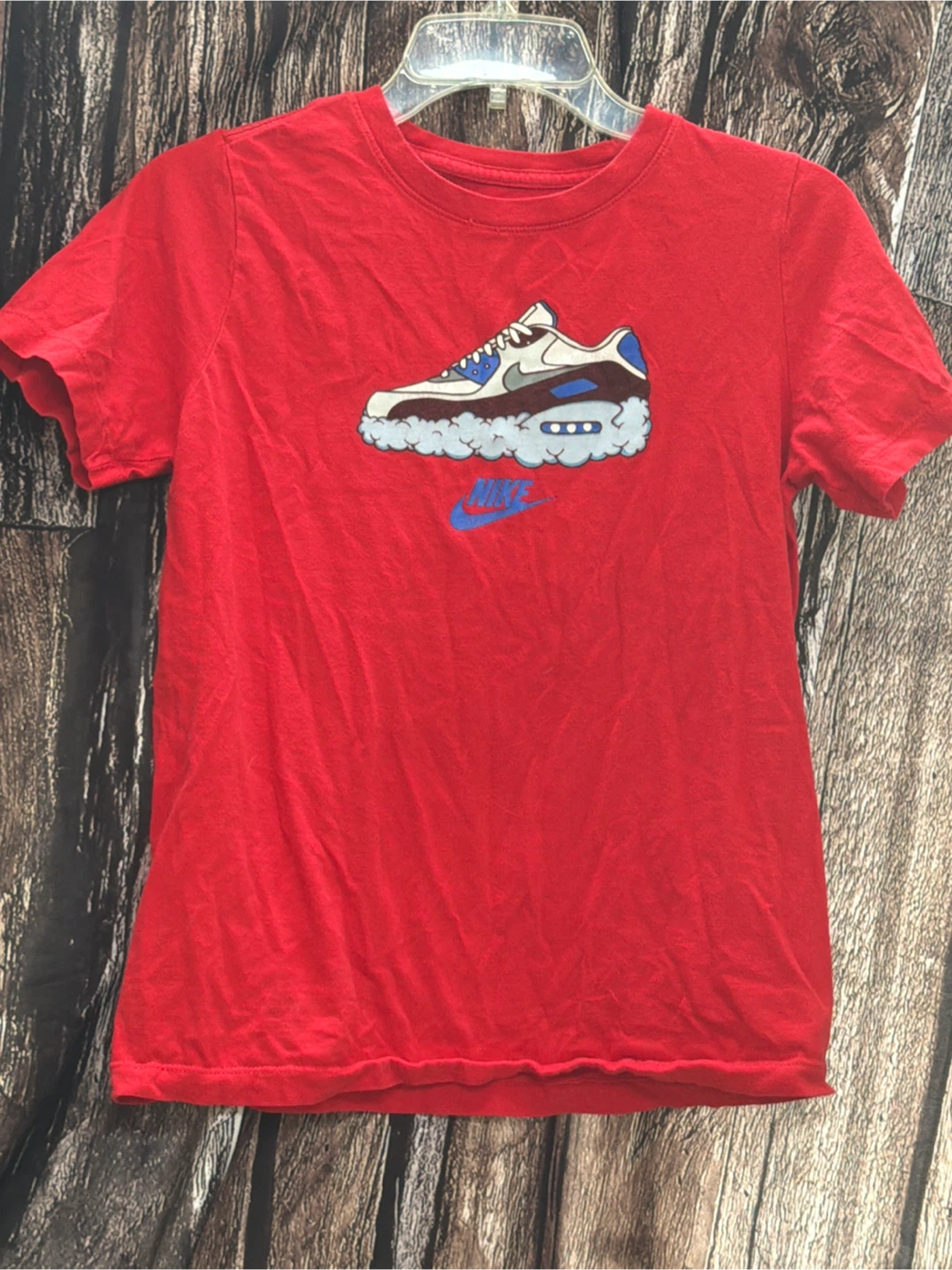 Nike Red T-Shirt with Sneaker Graphic