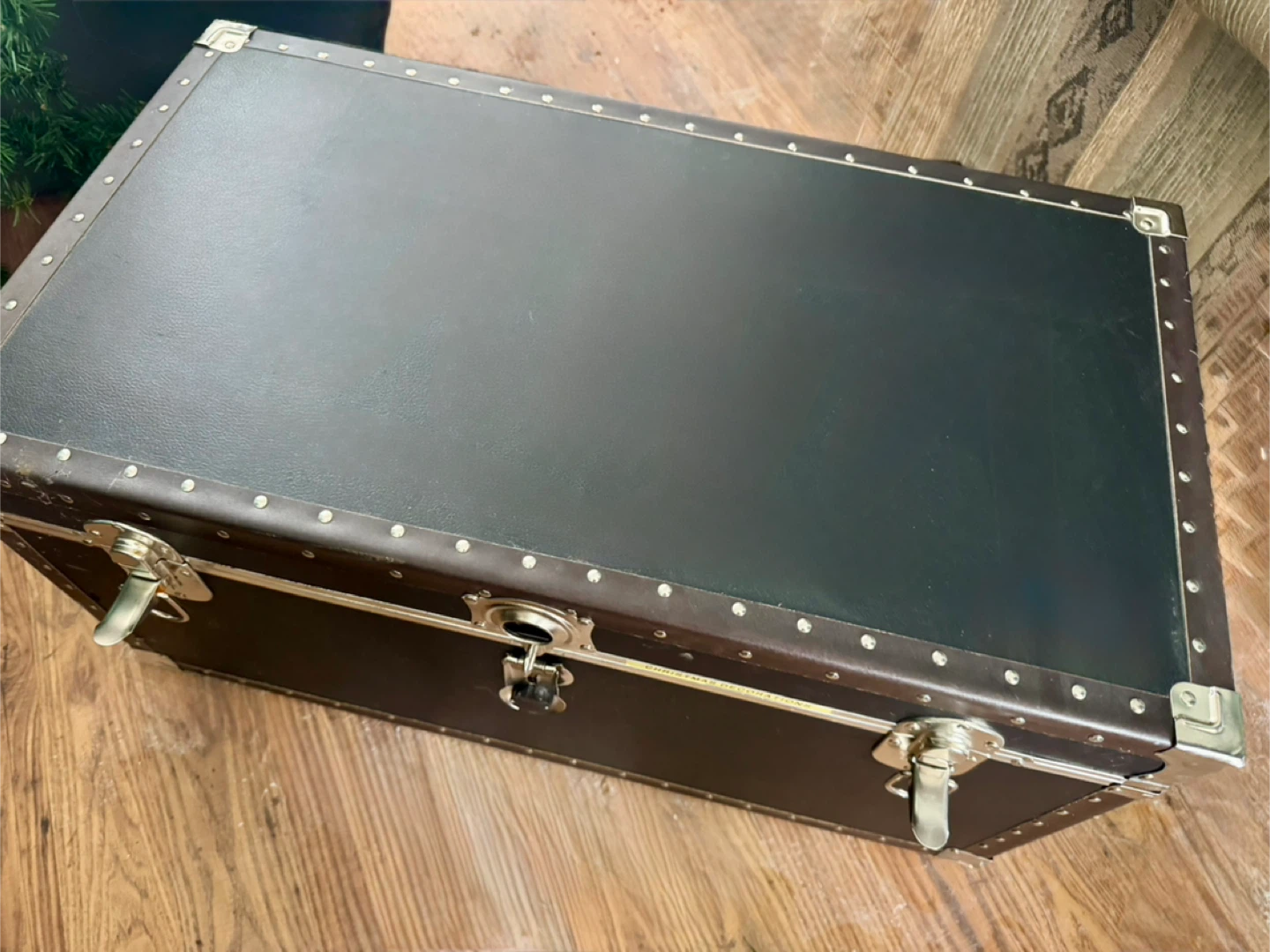 Vintage Military Style Footlocker Storage Trunk