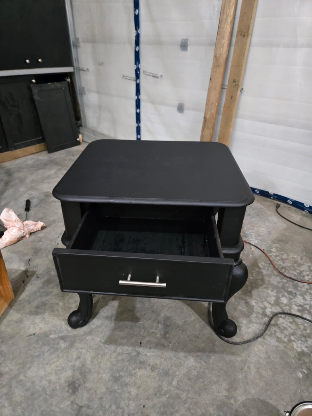 Black End Table with Drawer