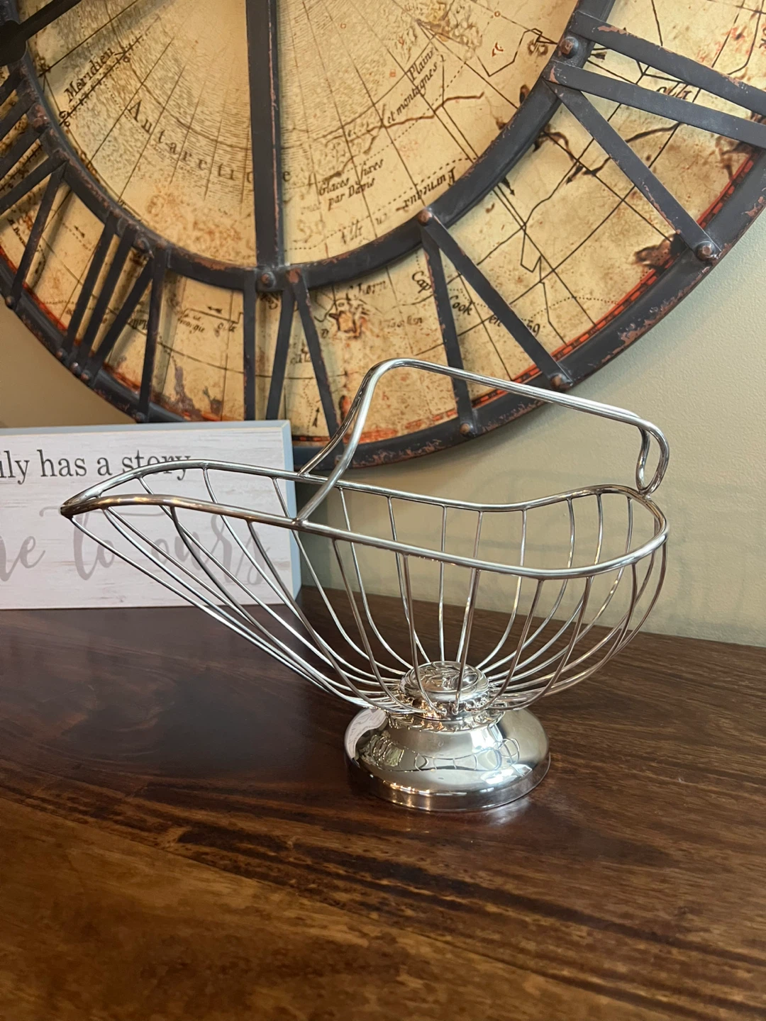 Vintage Silverplated Bottle Basket