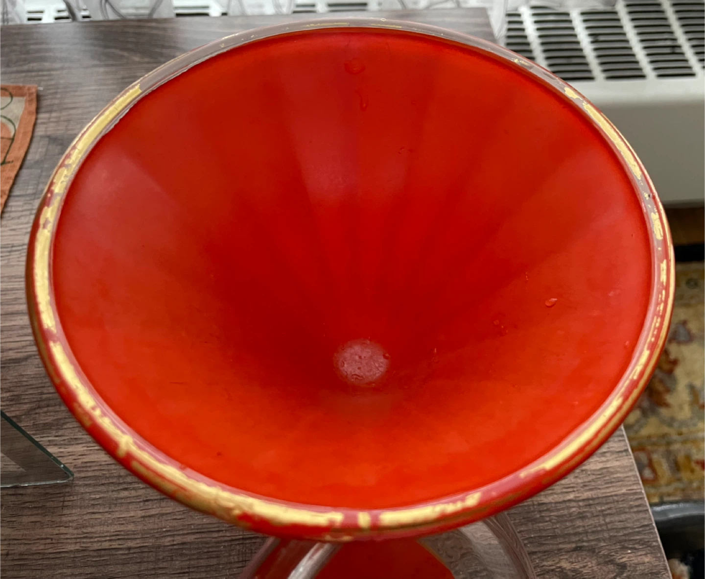 Vintage Antique 1950’s Orange Glass Covered Candy Dish With Lid - photo 5