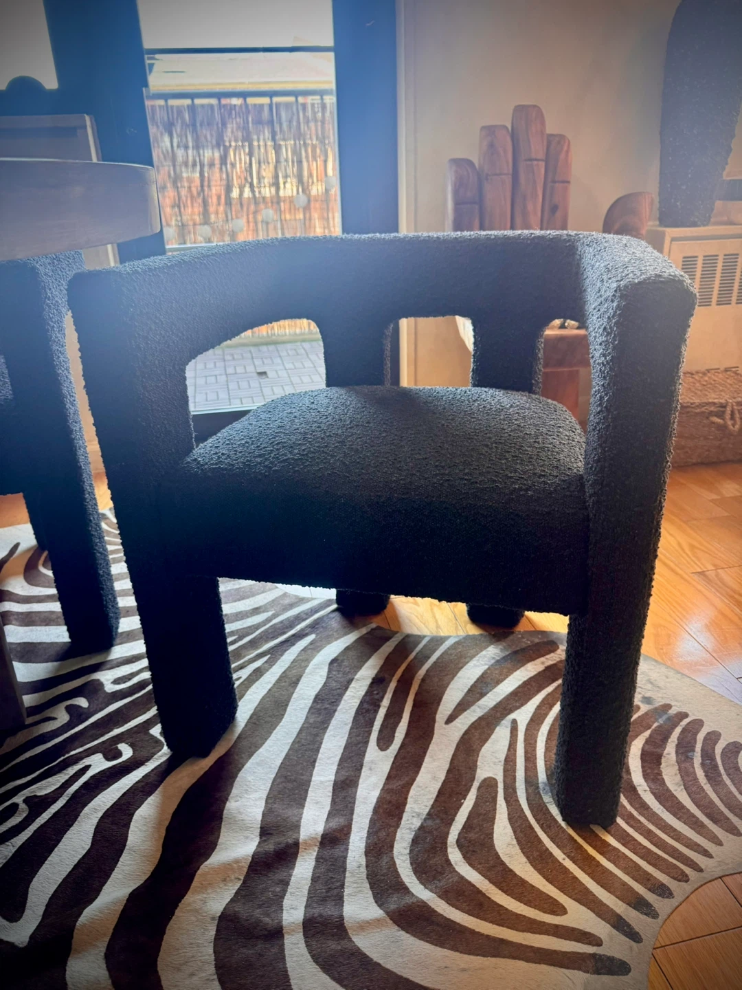 CB2 Set of 4 Black Bouclé Dining Chairs till MARCH 30th! - photo 5