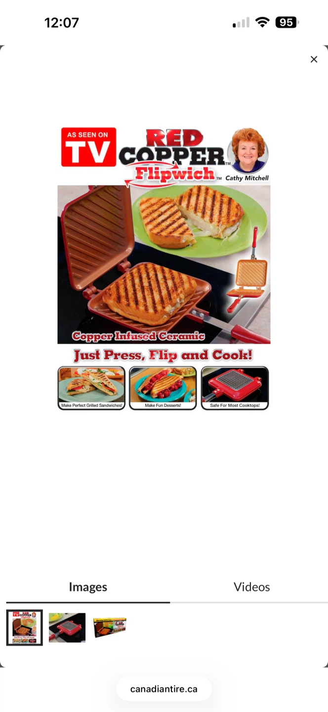 Red Copper Flipwich Sandwich Maker