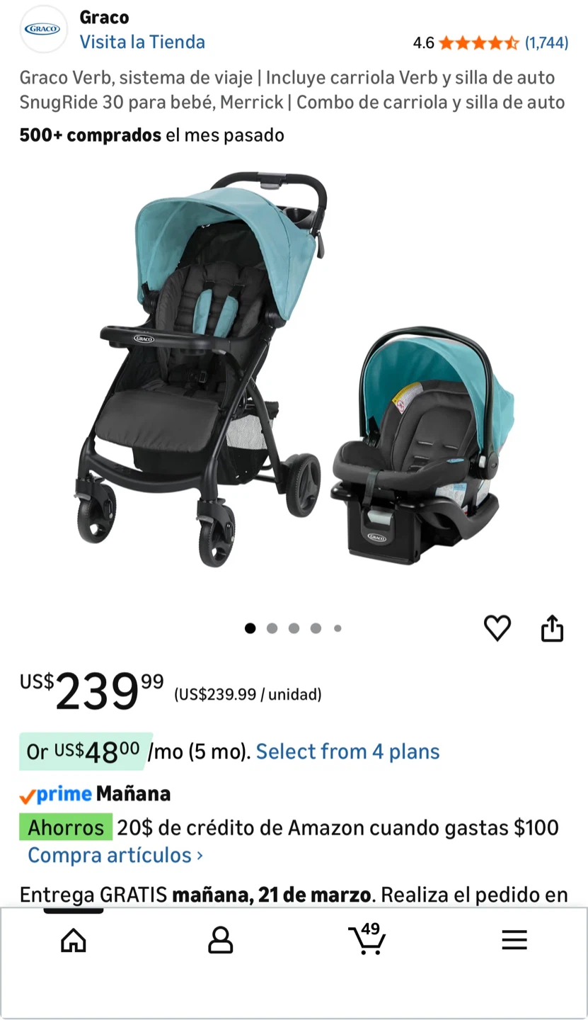 Graco Verb Travel System with SnugRide 30 Infant Car Seat