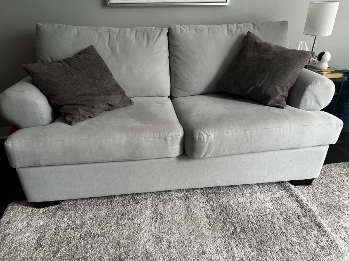 The Brick Rolled Arms Sofa - Pax Ice White