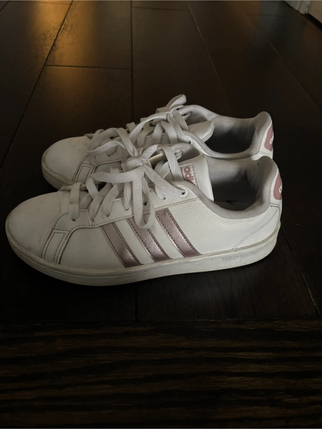 Adidas Women's White & Pink Sneakers Size US 7