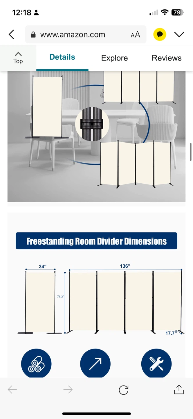 Room Divider / Privacy Screen 🤍 (New in Box) - photo 2