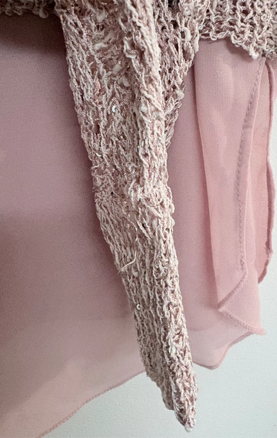 Pink Knit Overlay Blouse - Size M - photo 4
