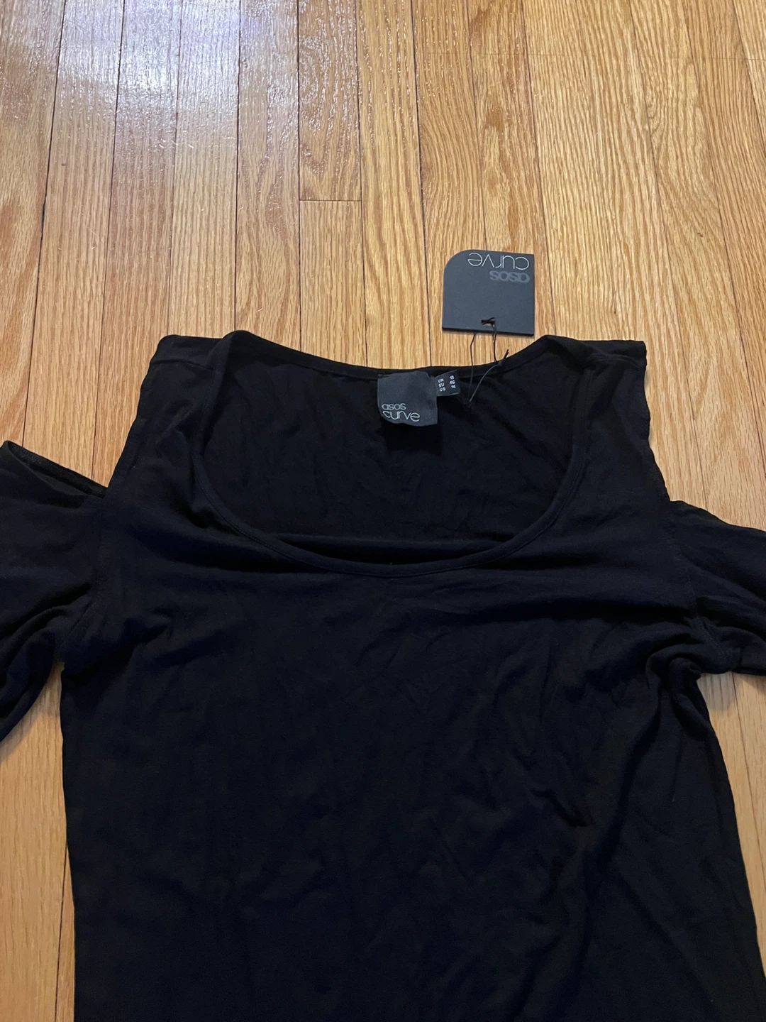 ASOS Curve Black Cold Shoulder Long Sleeve Dress - photo 2