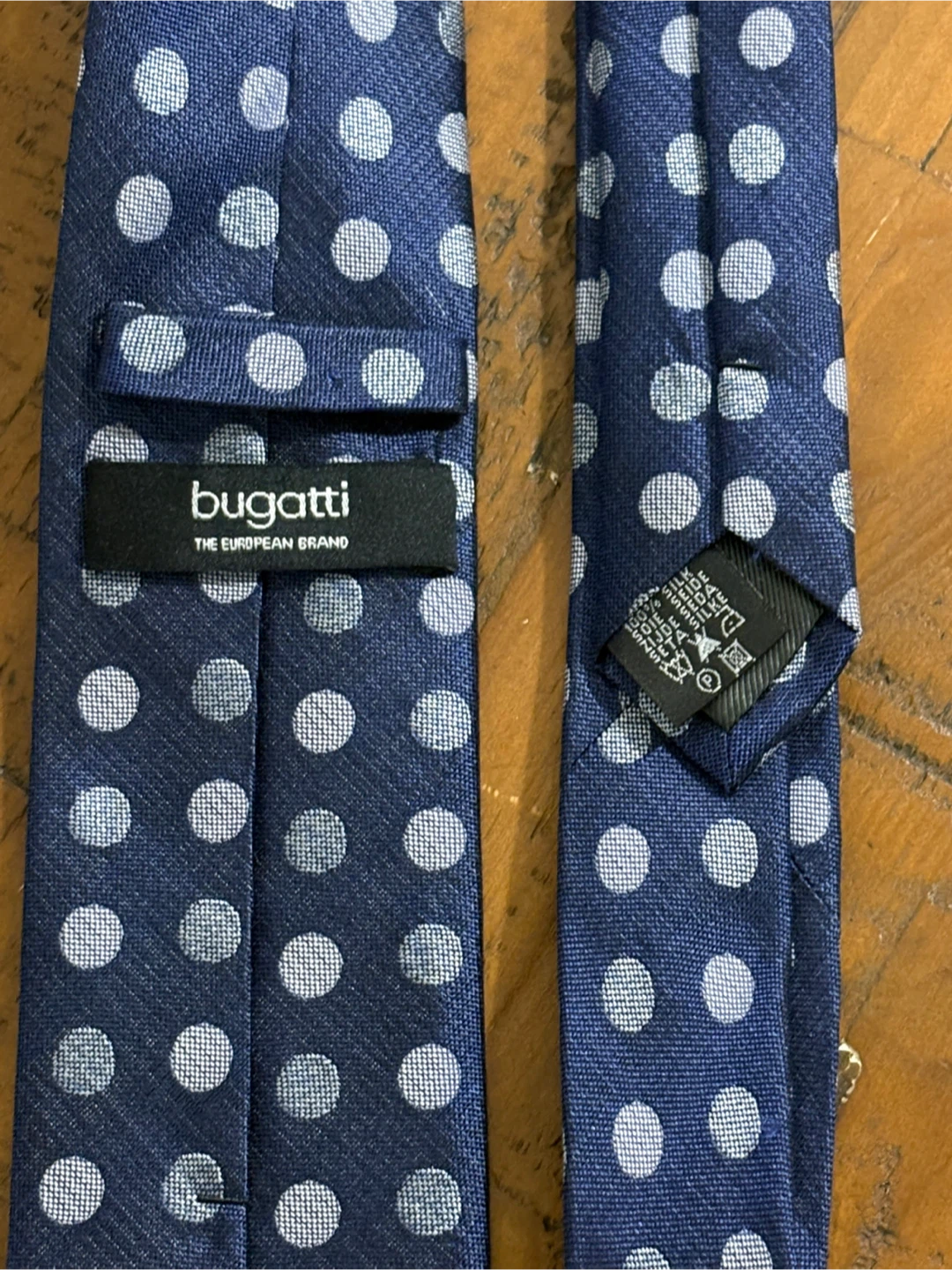 Bugatti Blue Polka Dot silk Tie - photo 3