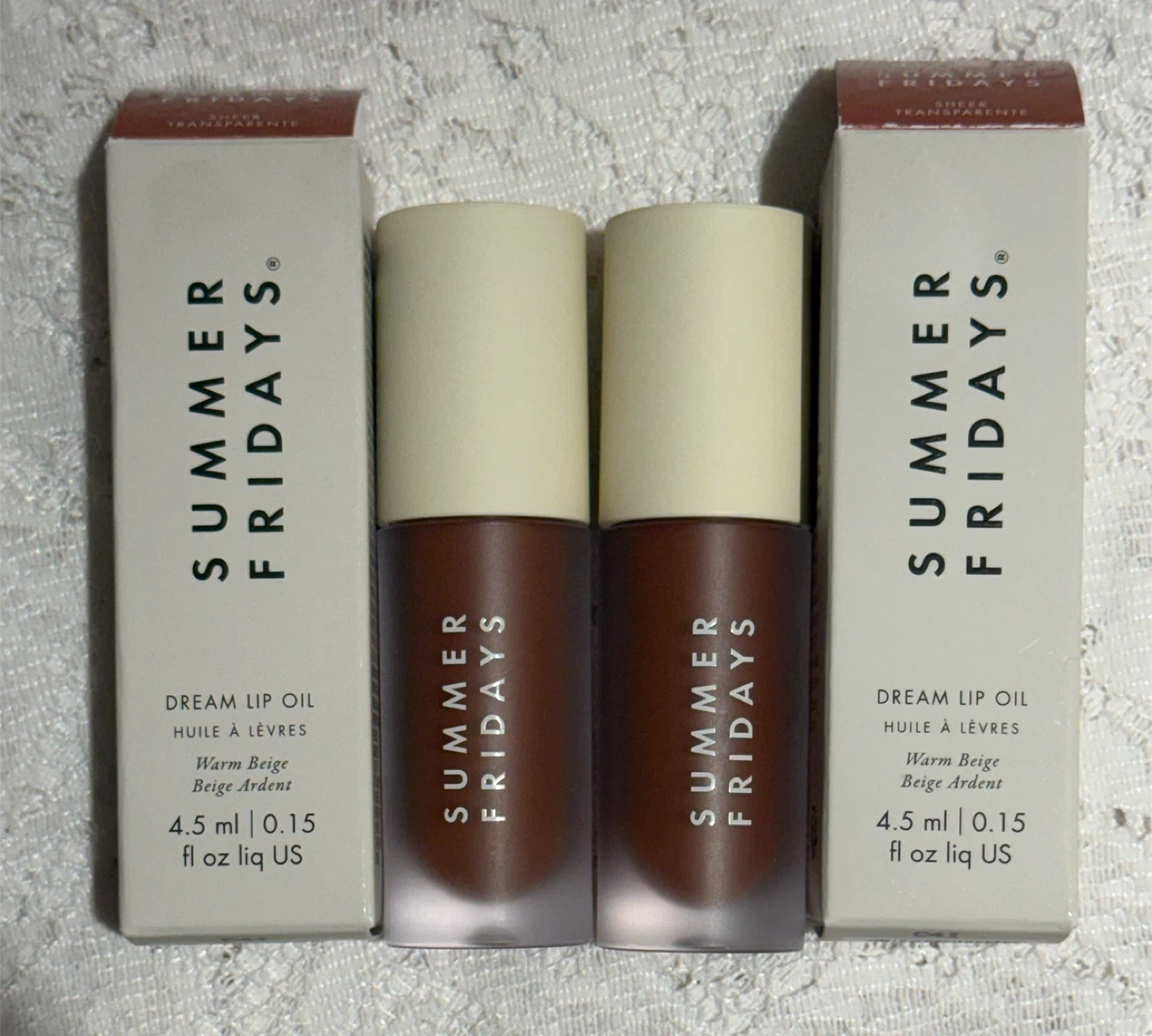 2x Summer Fridays Lip Oil - $20.00 Each Warm Beige NEW!