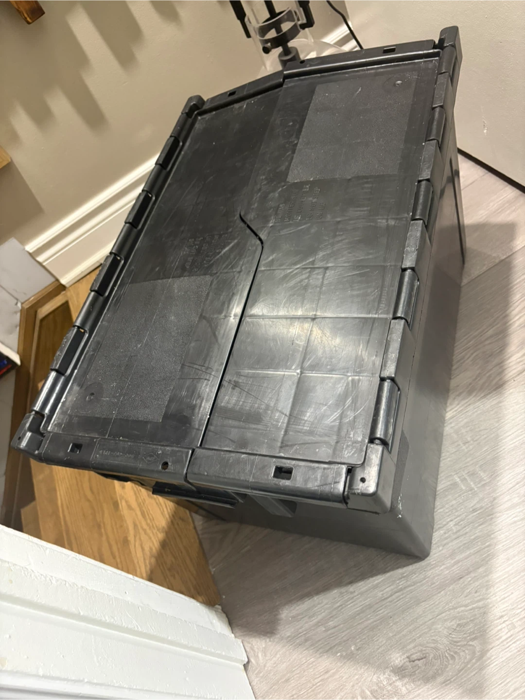 4 Heavy Duty Stackable Large Black Collapsible Storage Bin - photo 2