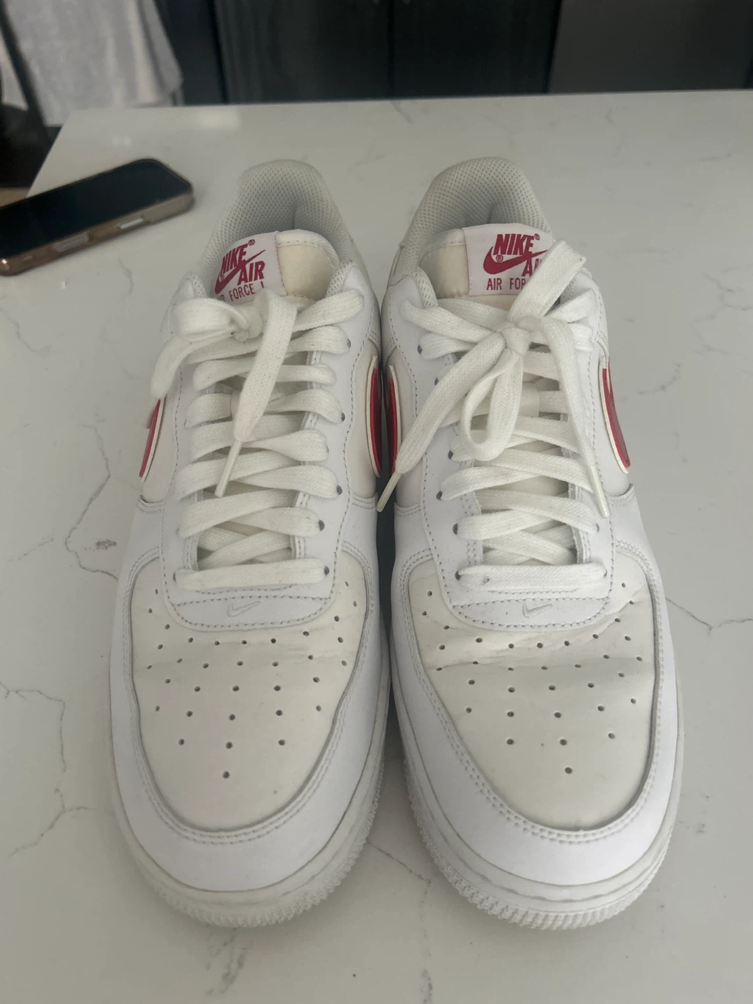 Nike Air Force 1 White/Red Sneakers