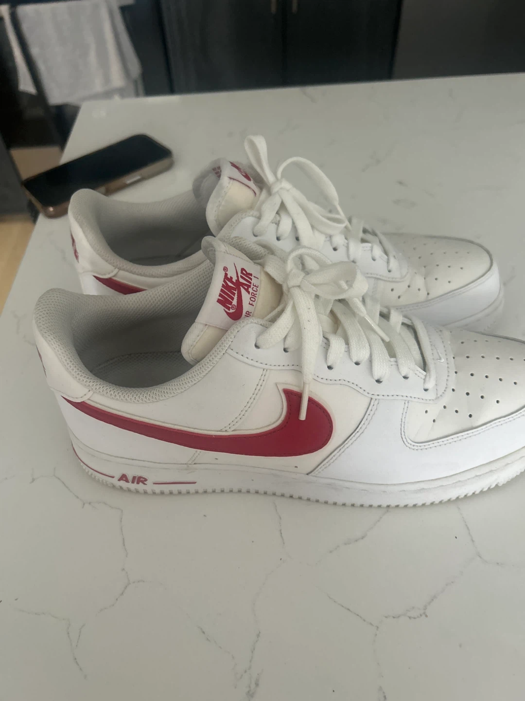 Nike Air Force 1 White/Red Sneakers - photo 2