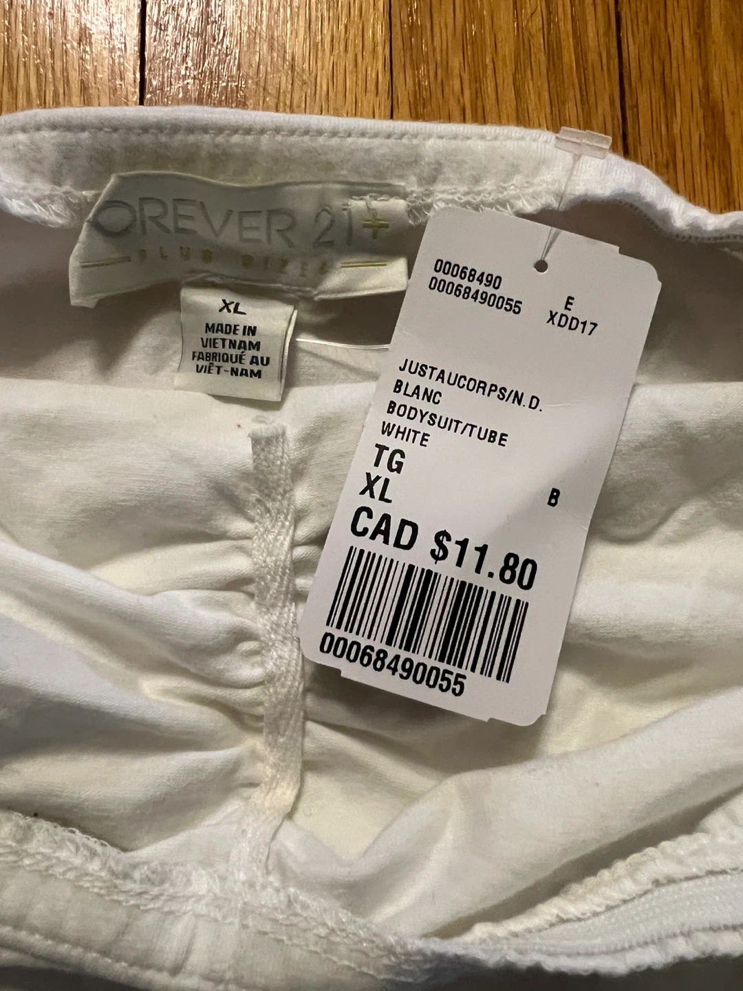 Forever 21+ White Tube Bodysuit XL - photo 2