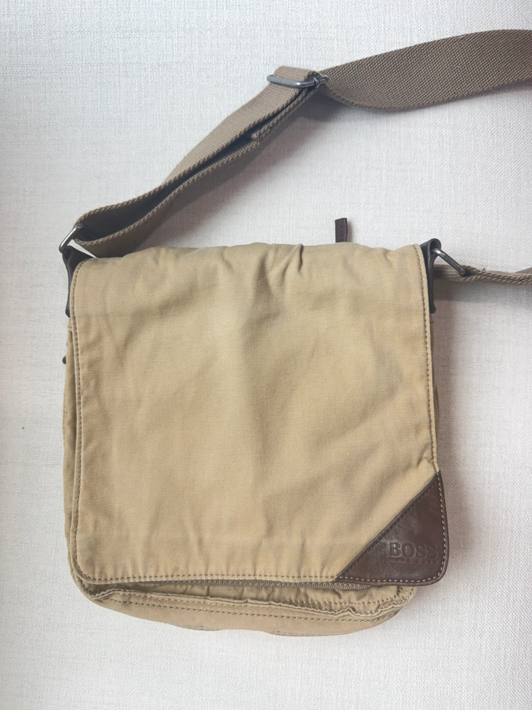 BOSS Hugo Boss Messenger Bag - Tan Canvas