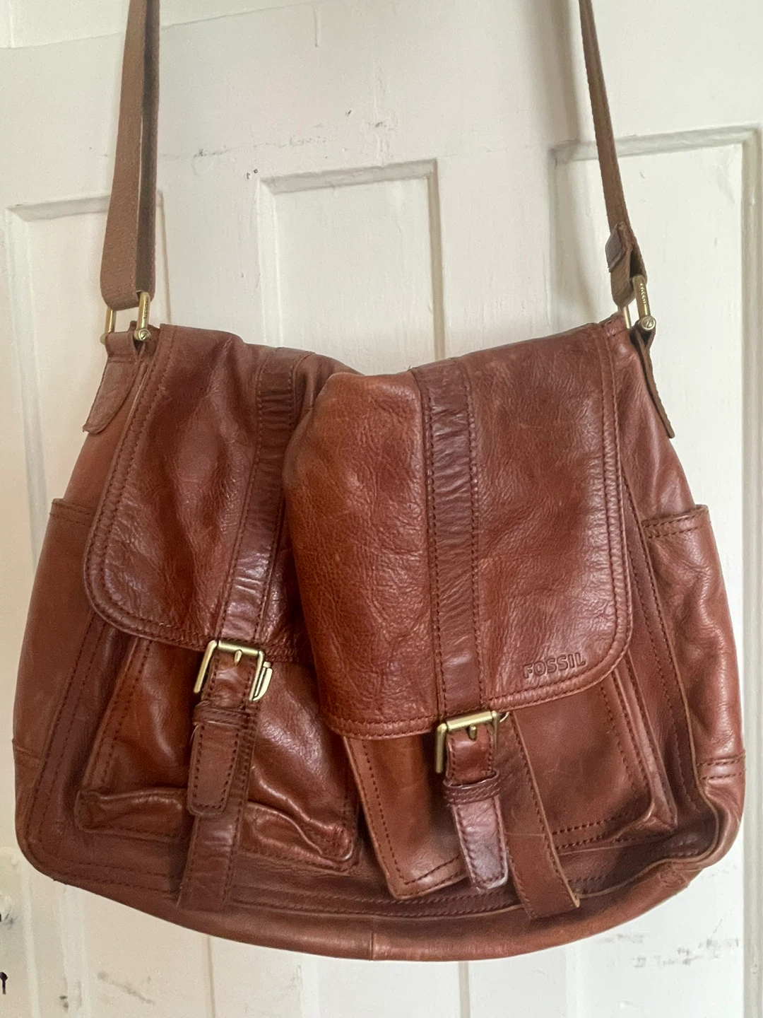 Fossil Leather Messenger Bag