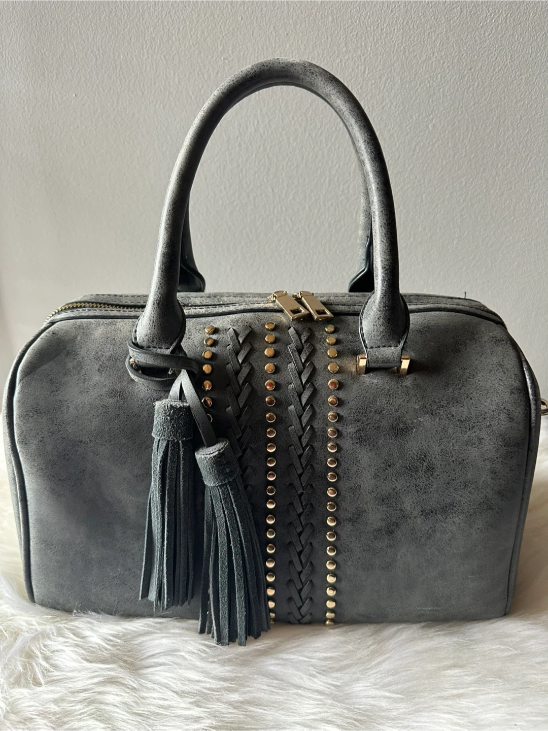 Grey Satchel Handbag