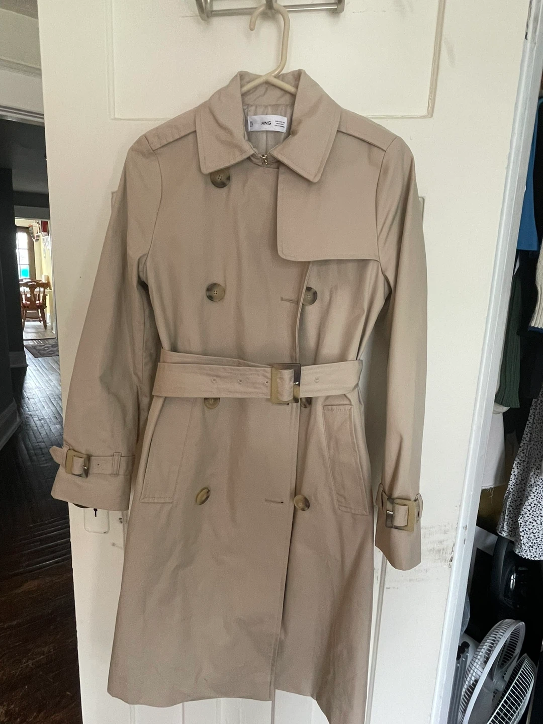 MNG Beige Trench Coat with Belt