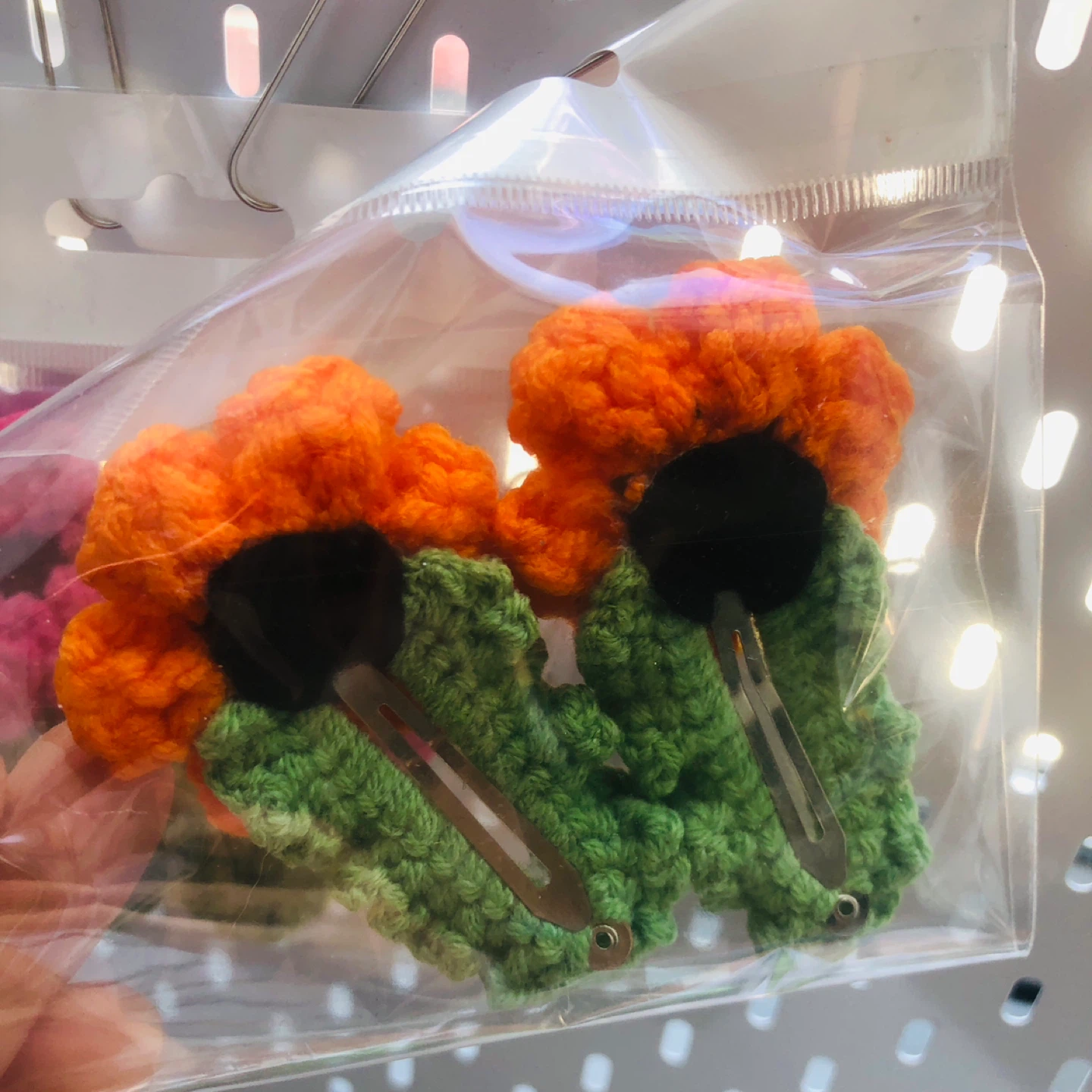 Crocheted Flower Hair Clips - Set of 2 - photo 2