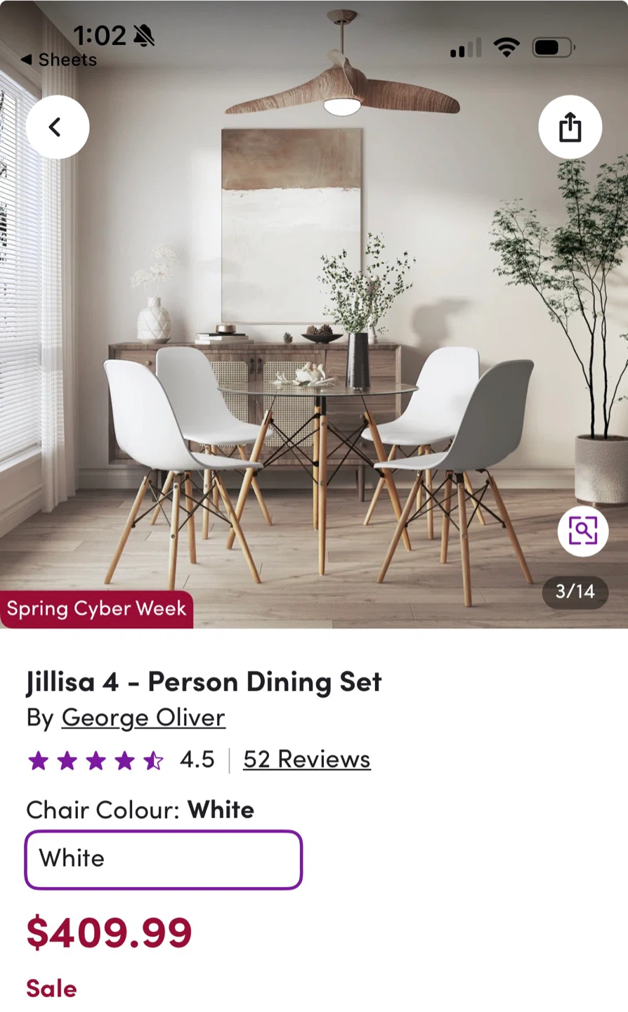 George Oliver Jillisa 4-Person Dining Set - photo 2