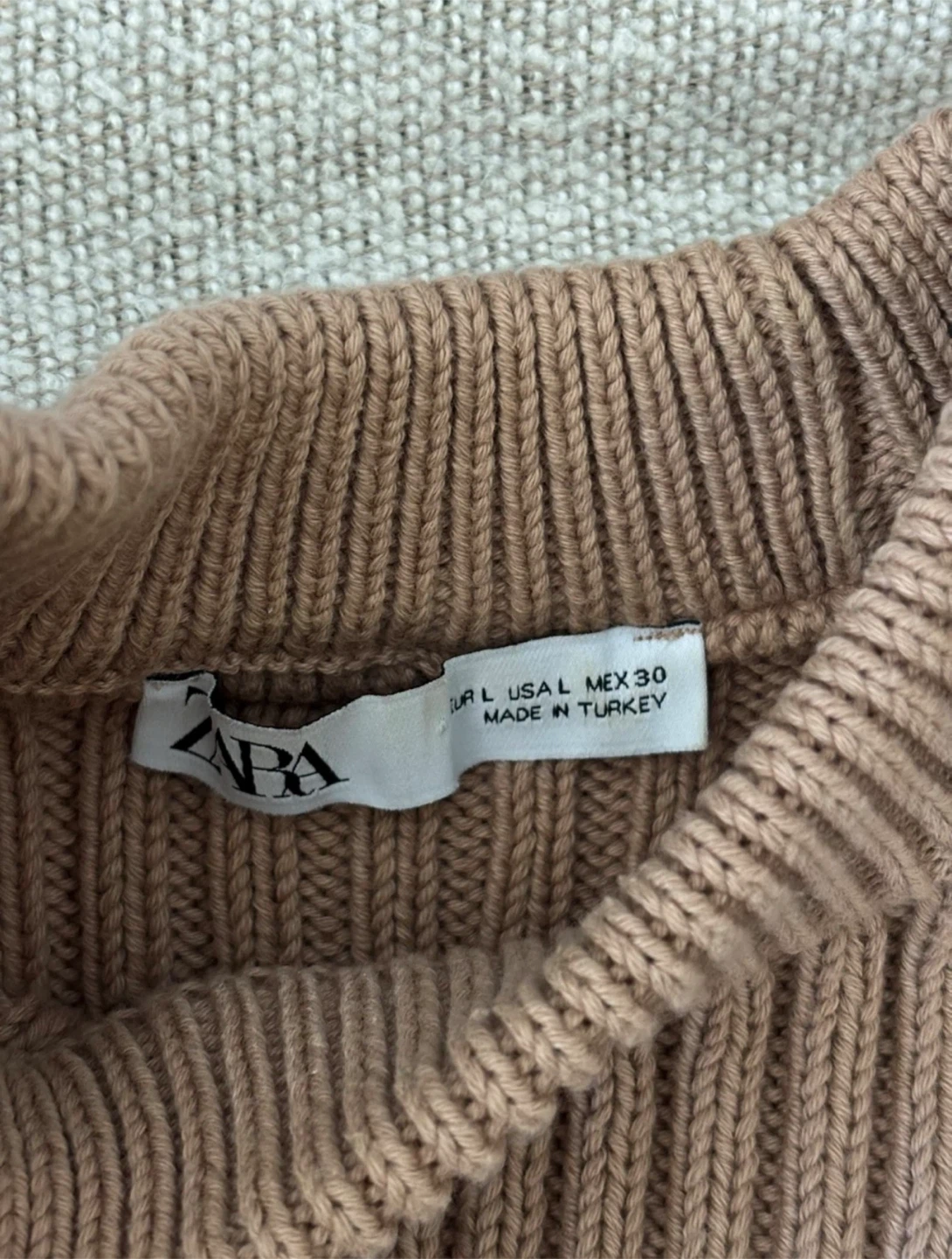 ZARA Ribbed Mock Neck Sweater - Size L - photo 2