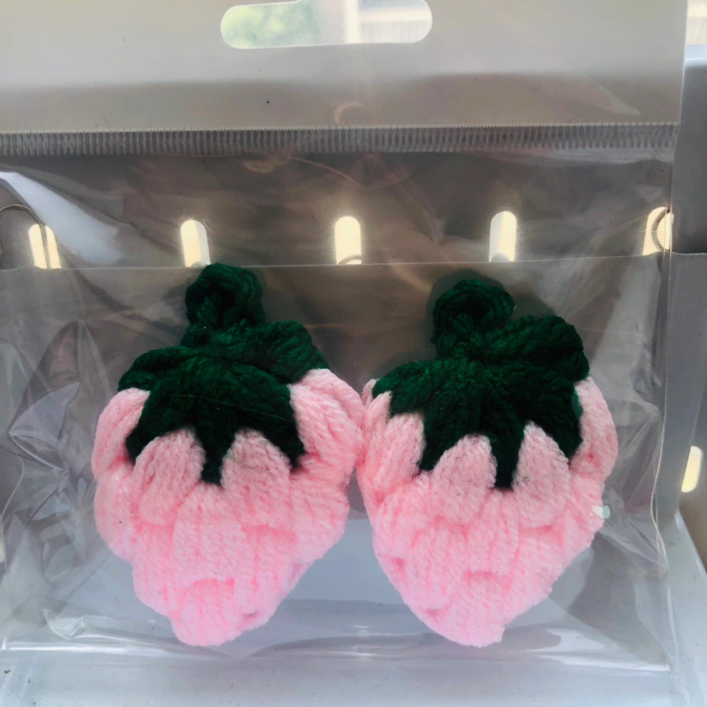 Crocheted Strawberry Hair Clips