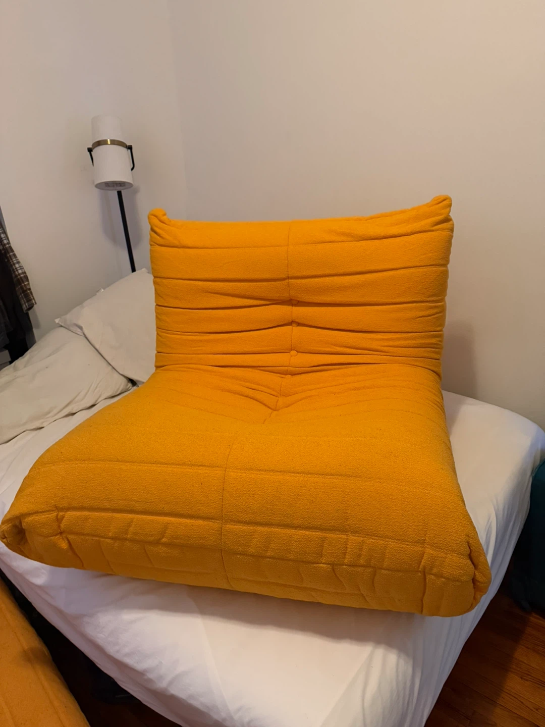 Orange Togo Style Armchair and Loveseat Set - photo 3