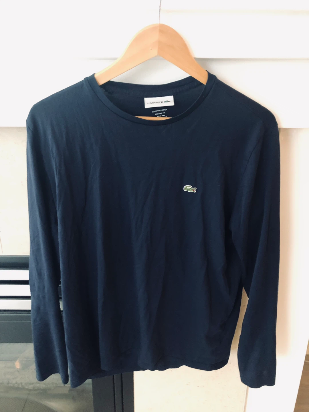 Lacoste Men's Long Sleeve T-Shirt Navy Blue Size L