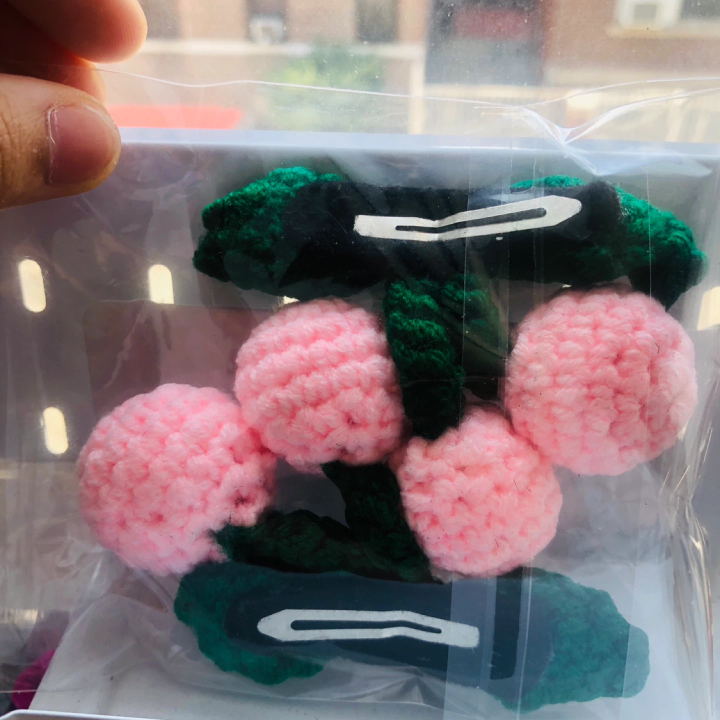 Crocheted Cherry Hair Clips - photo 2