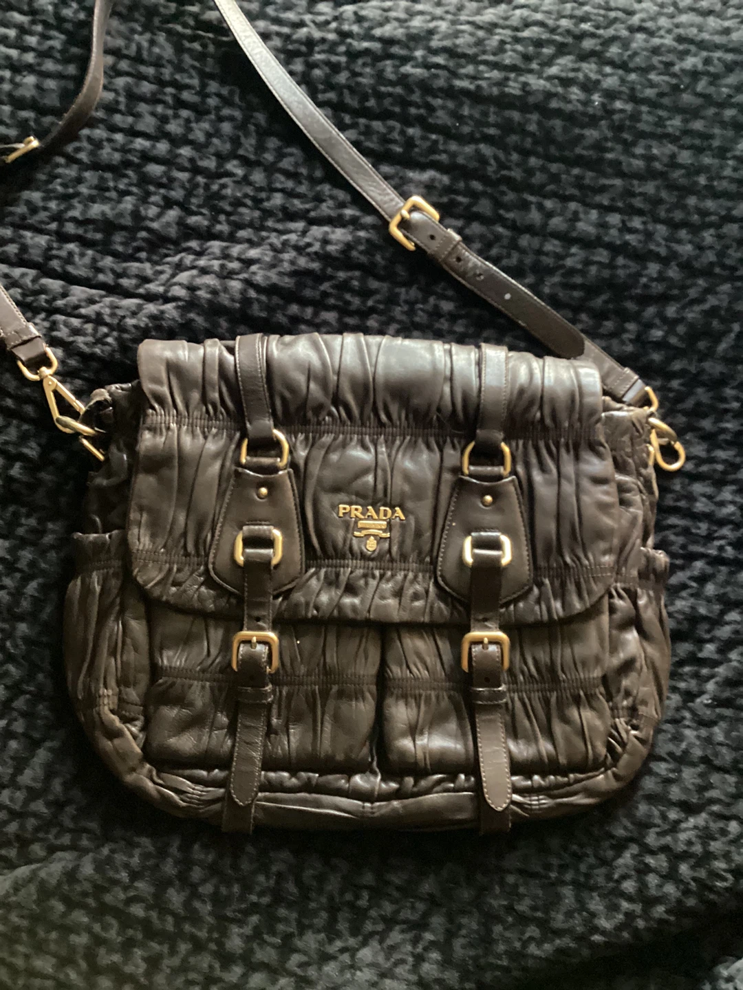 PRADA Milano Brown Leather Gathered Shoulder Bag - photo 2