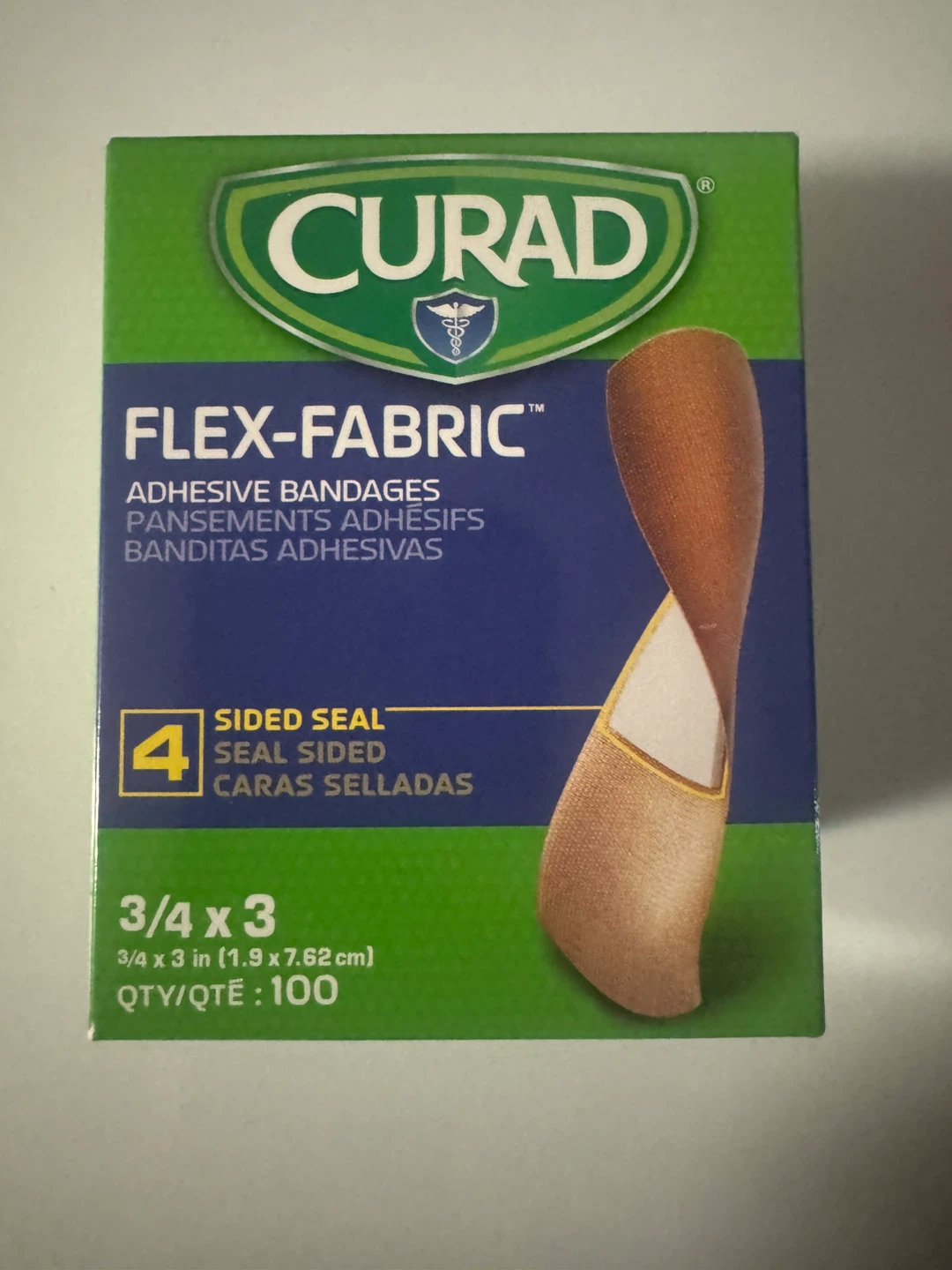 CURAD Flex-Fabric Adhesive Bandages 3/4 x 3 - 100 Count