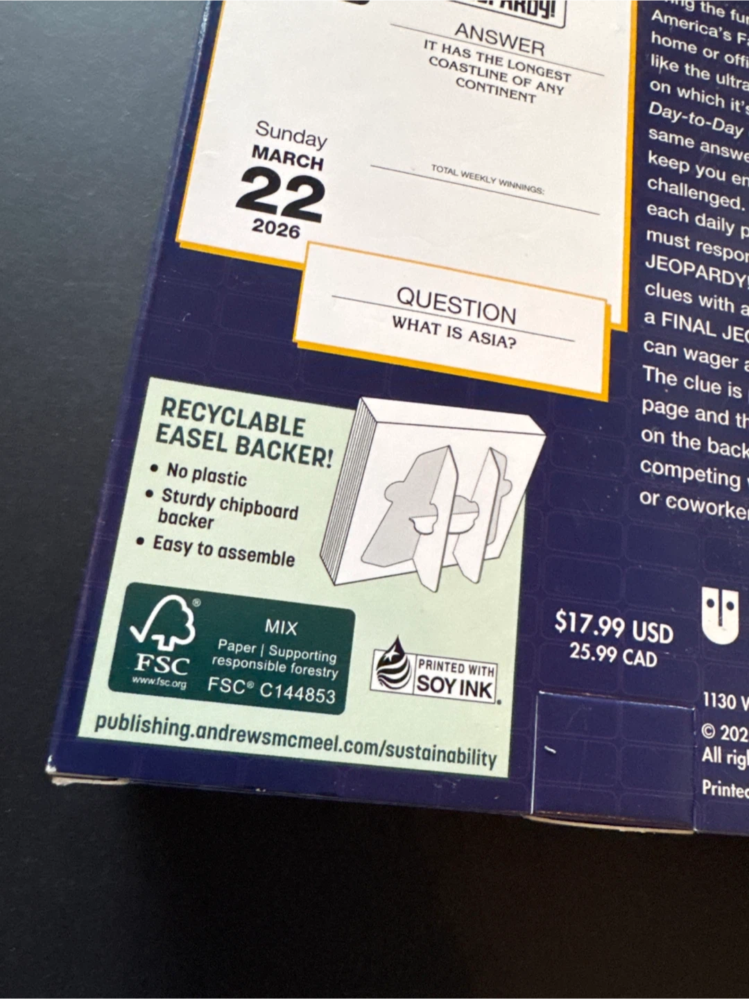 NEW Jeopardy! 2026 Day-to-Day Calendar - photo 3