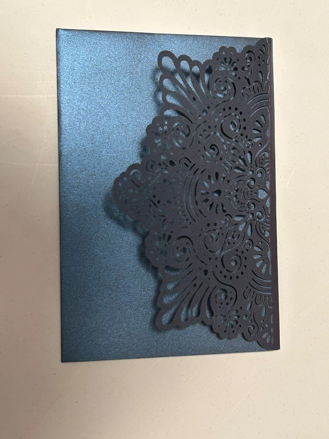 Dark Blue Laser Cut Invitation Cards