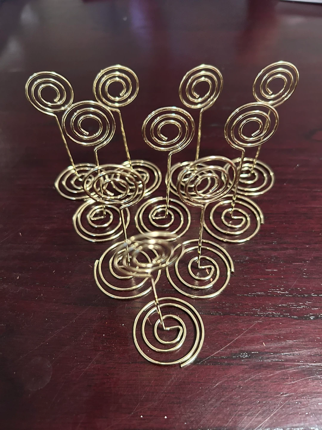 Gold Swirl Table Number Card Holders