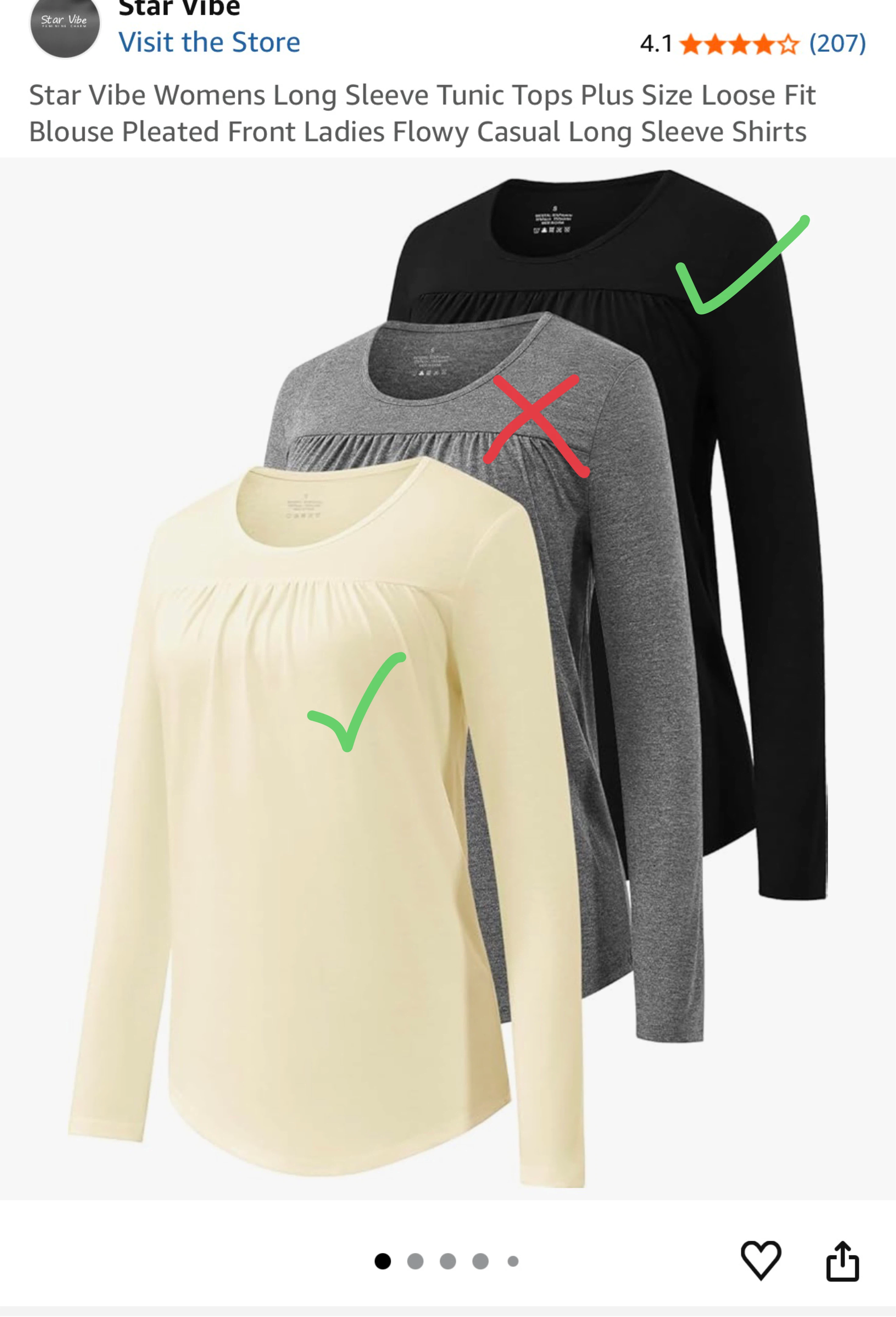 Star Vibe Women's Long Sleeve Tunic Top XXL - photo 3