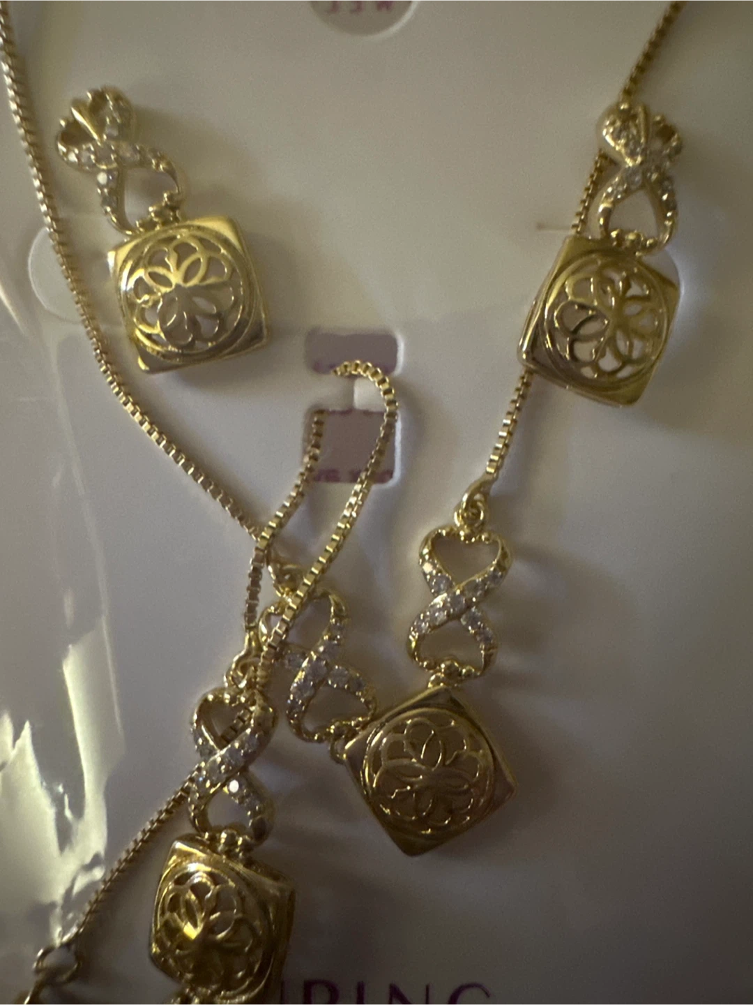 Xuping Set 3pieces 14 k gold laminated Necklace and Earrings - photo 2