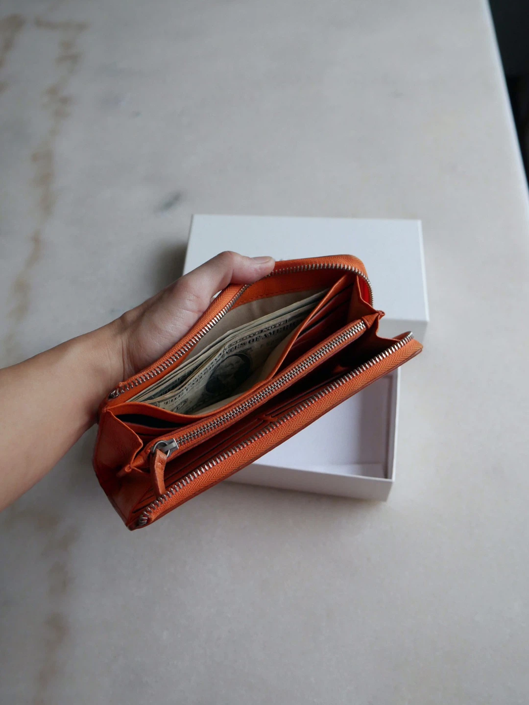Orange Leather Givenchy Zip Around Wallet - photo 4