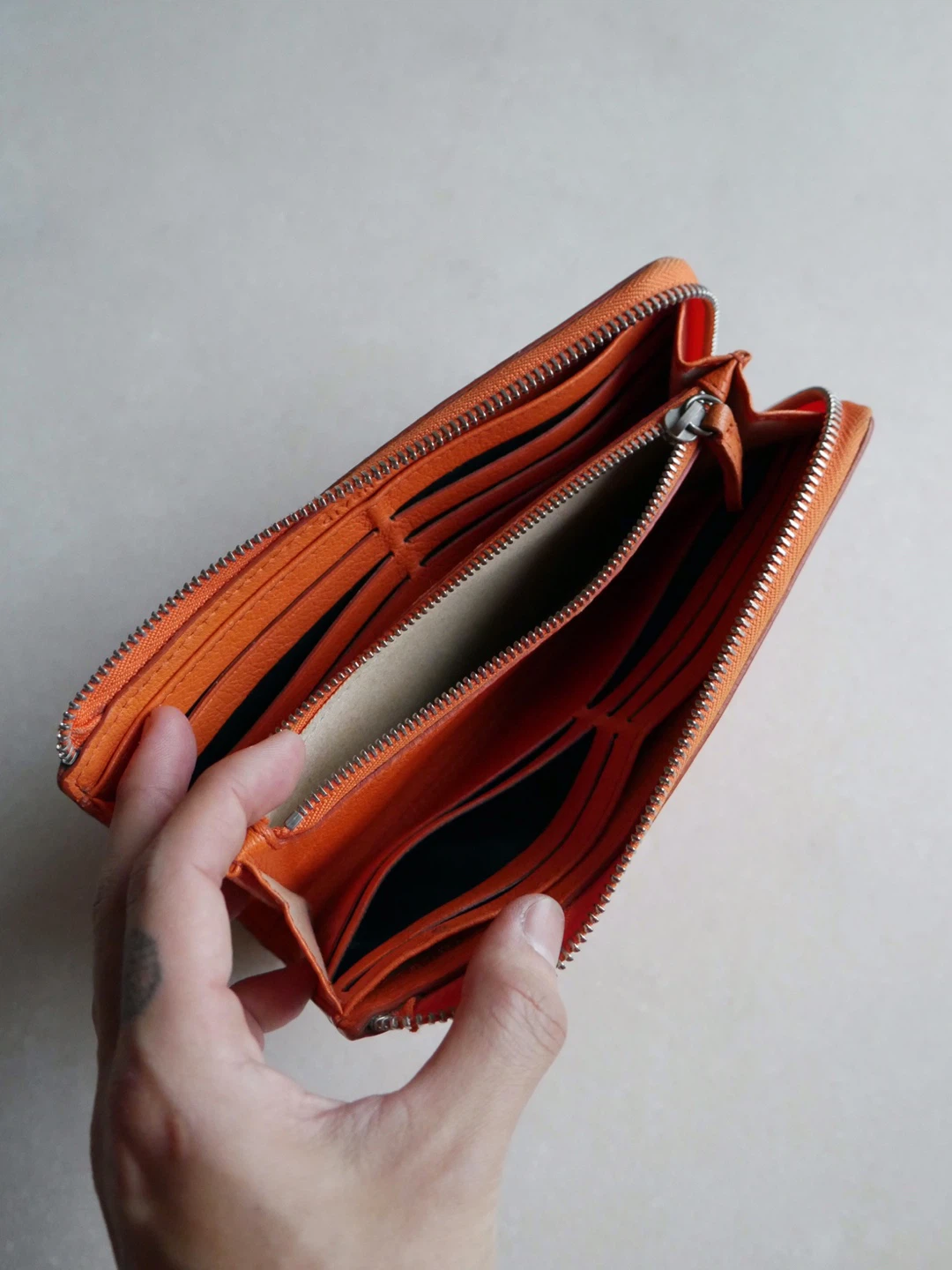 Orange Leather Givenchy Zip Around Wallet - photo 5