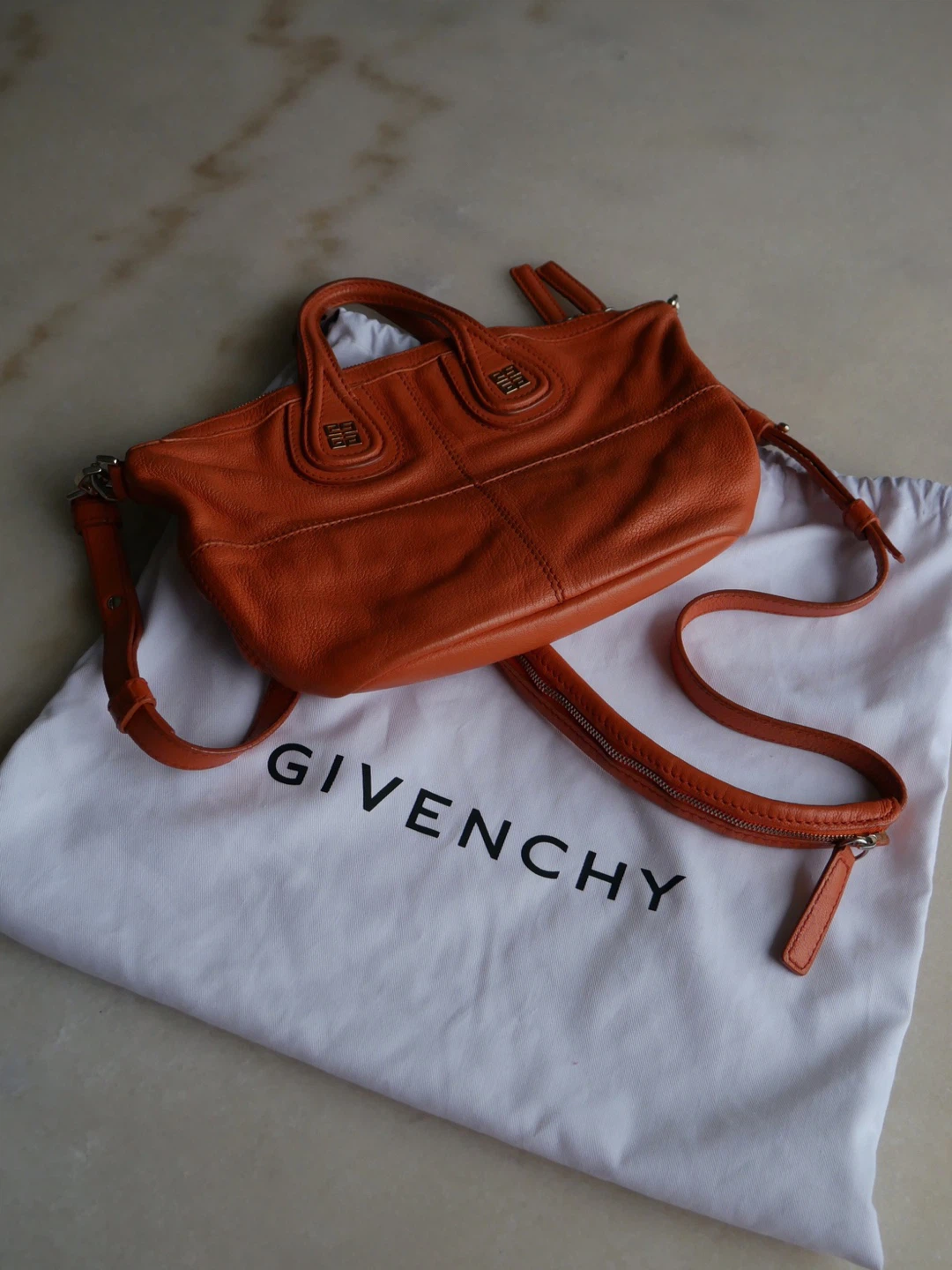 Givenchy Orange Leather Handbag