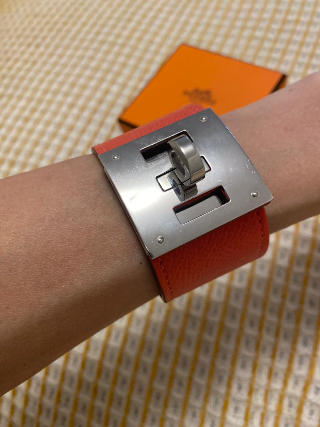 Hermès Collier de Chien Cuff Bracelet Red Leather - photo 2