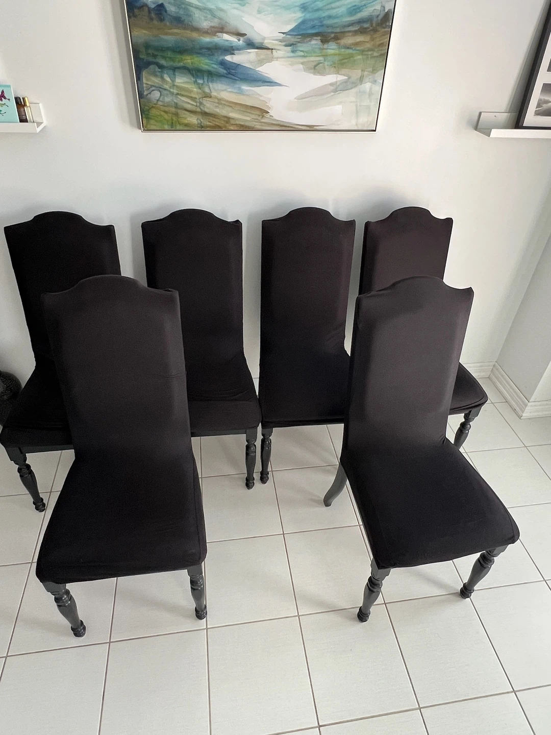 Set of 6 Black Dining Chairs