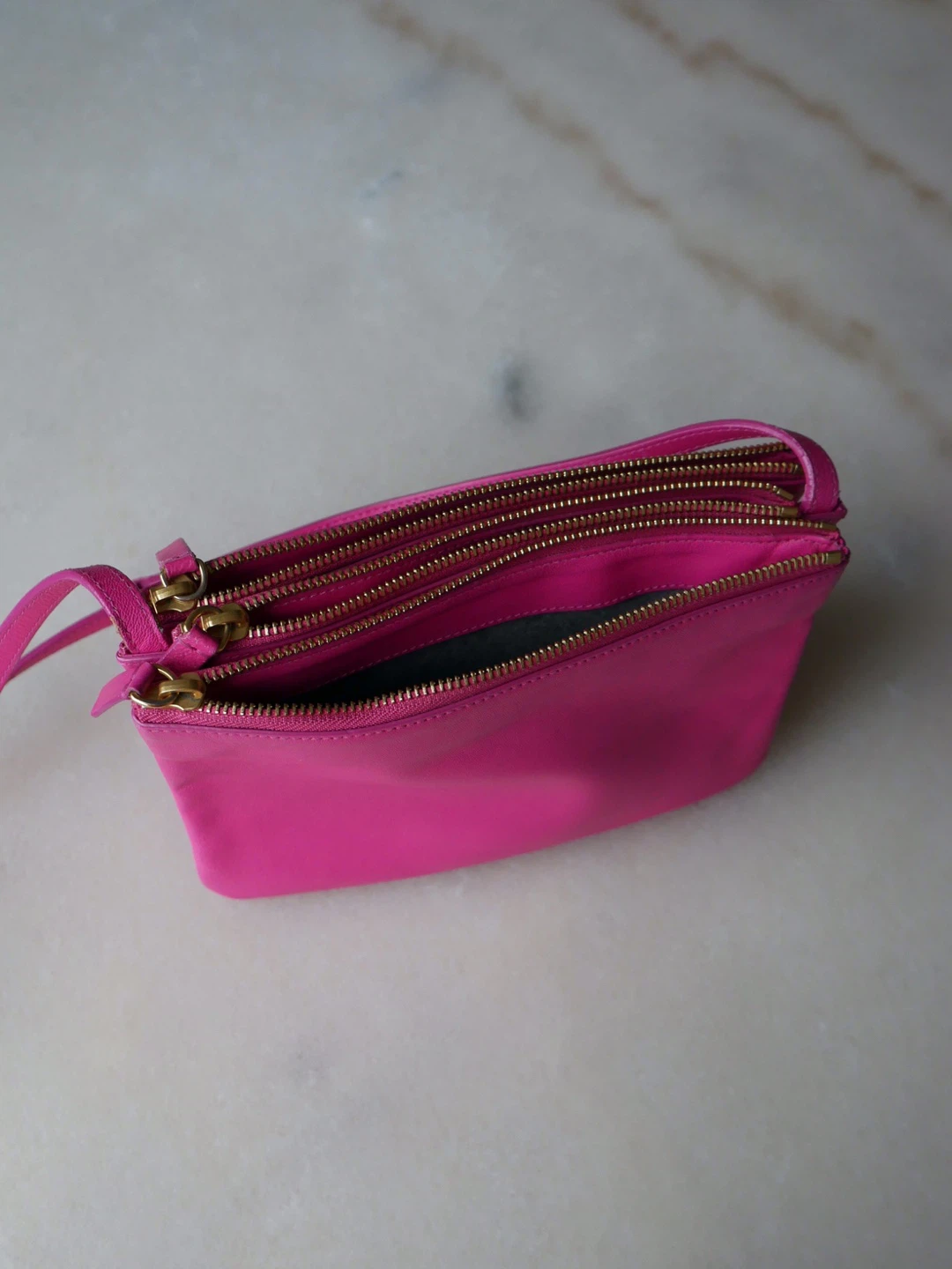Celine Pink Leather Trio Pouch Bag - photo 2